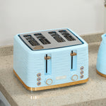 Kettle & 4 Slice Toaster Set | Blue