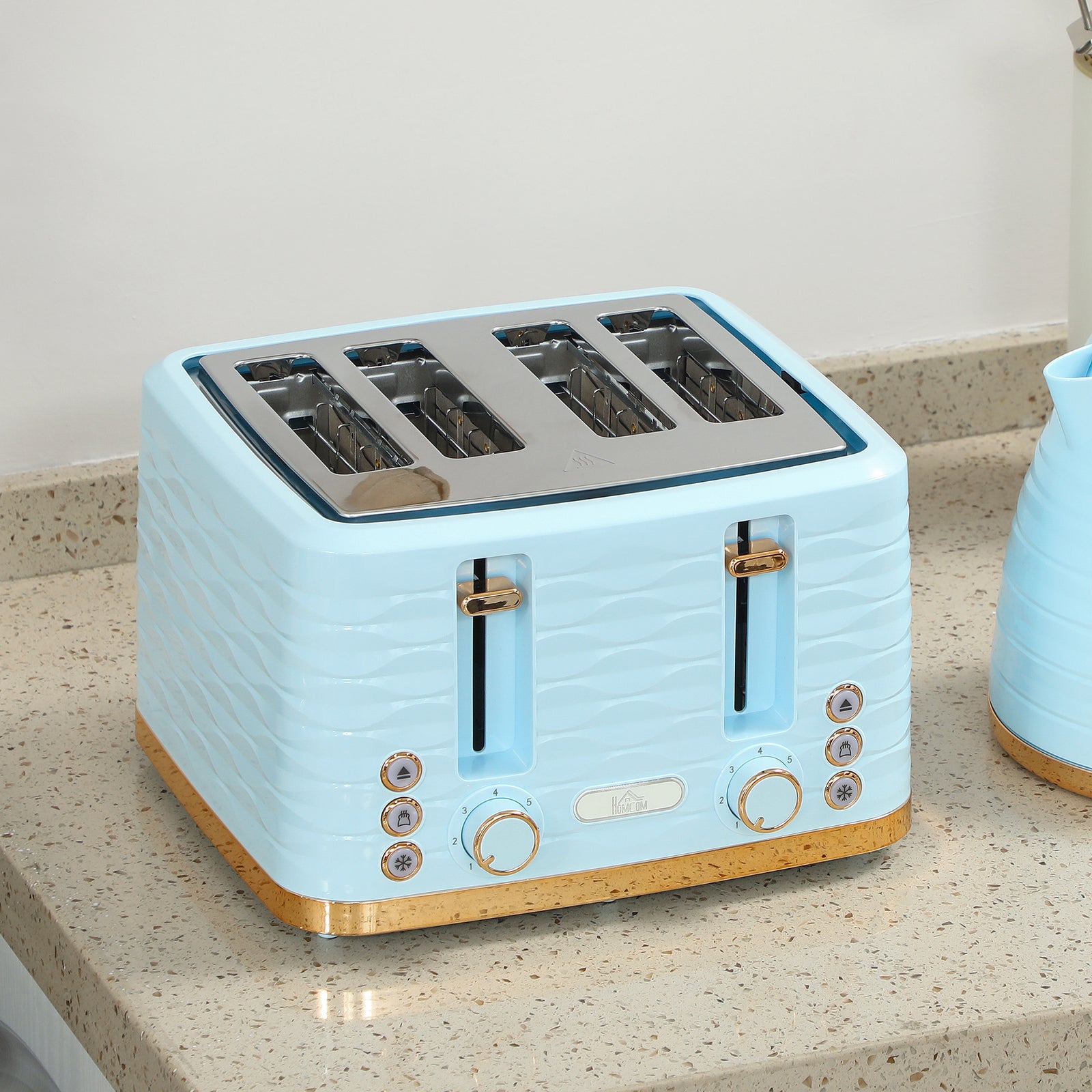 Kettle & 4 Slice Toaster Set | Blue