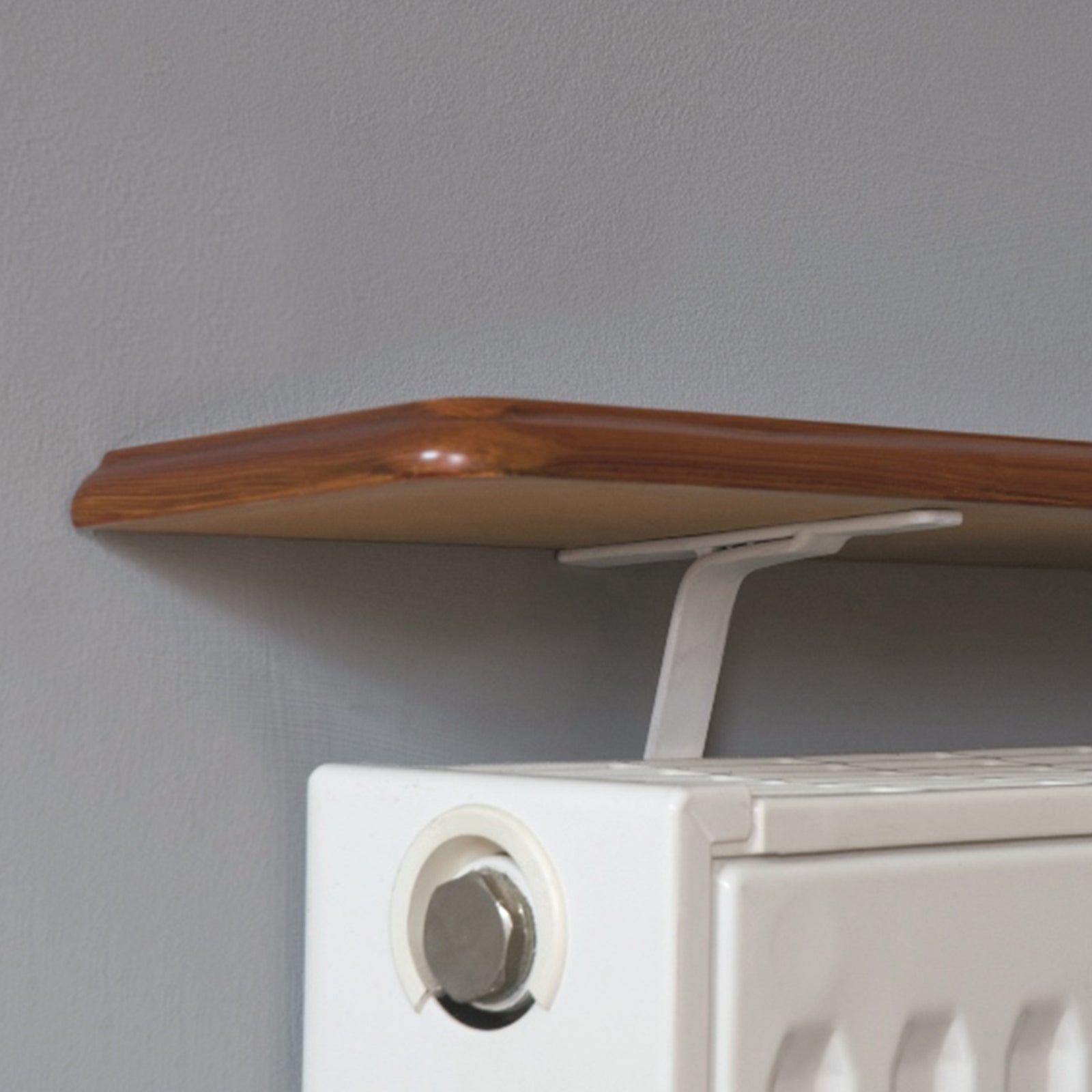 Radiator Shelf 36" (91cm) Oak Finish, Heat Reflecting  No Drilling Needed