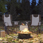 Set Of 2 Folding Camping Chairs With Cooler Bag