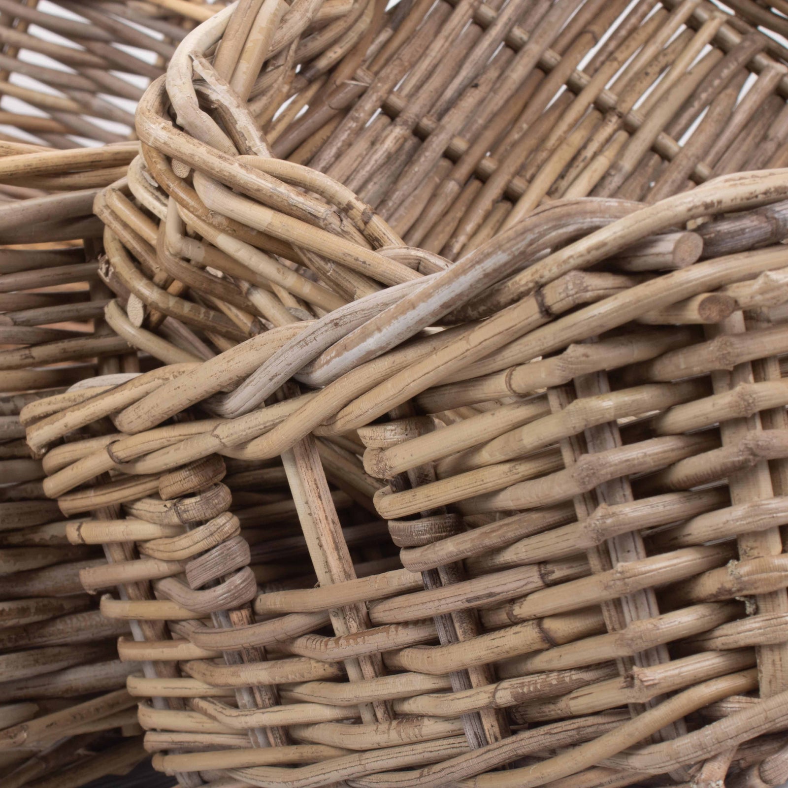 Rattan Shallow Kubu Grey Rattan Rectangular Basket | Gray