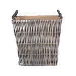 Wicker Grey Rectangular Log Basket | Small | Brown