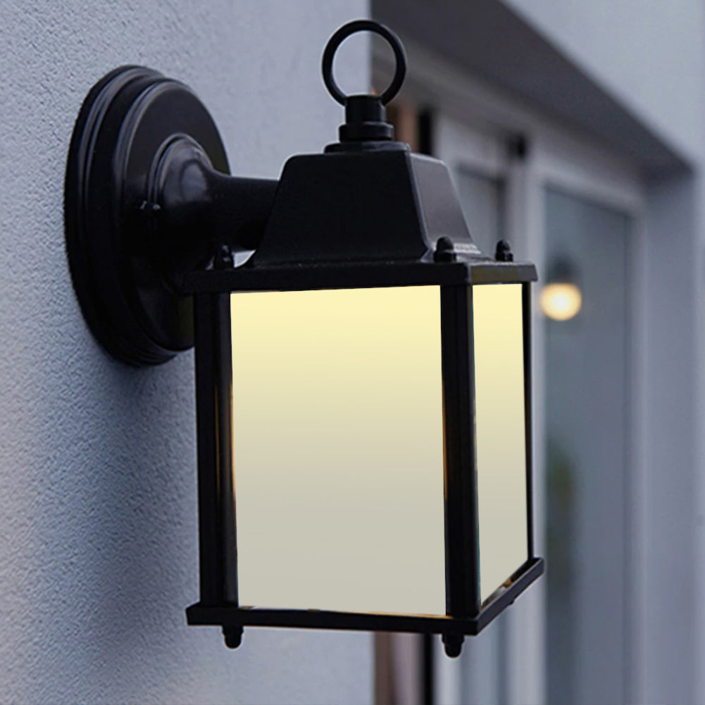 Vintage Cast Aluminium Outdoor Wall Lantern Light – Waterproof Frosted Glass Design With E27 Socket For Patios