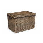 Wicker Rectangular Rope Handled Log Basket | Set-of-2 | Brown