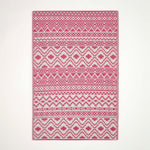 Luxury Outdoor Rug Waterproof Reversible For Garden Patio 100% Recycled, Pink Tia Aztec | 150cm x 240cm | Pink