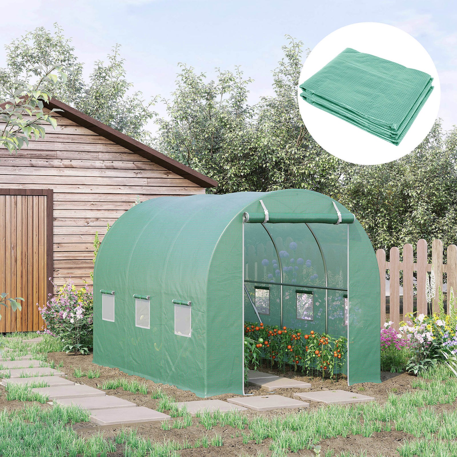 3x2x2m Greenhouse Replacement Cover - Tunnel