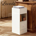 Bedside Tables Modern Nightstand White Storage Drawer Shelf For Bedroom | White
