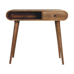 Artisan Furniture Solid Wood Curved Oak-ish Writing Desk