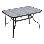 Garden Tempered Glass Wood Grain Coffee Table | Medium | Black