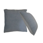 Ribbed Cushion Set, Velvet Fabric | Set of 2 | Grey
