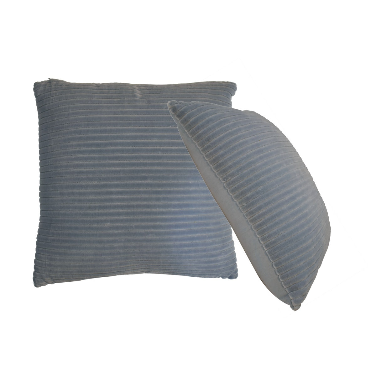 Ribbed Cushion Set, Velvet Fabric | Set of 2 | Grey