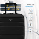 45x36x20cm Lightweight Underseat Cabin Carry On Suitcase - 100+ Airline Approved - Hard Shell Luggage - 4 Wheels | 45 x 36 x 20cm | Black