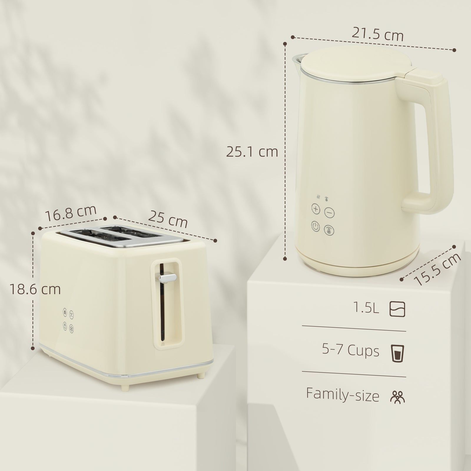 Fast Boil Kettle & Toaster Set | Beige