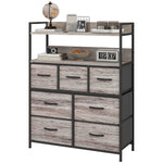 Bedroom Chest Of Drawers 4/5/6/7 Drawer Dresser W/ Shelf | Extra Large | Gray