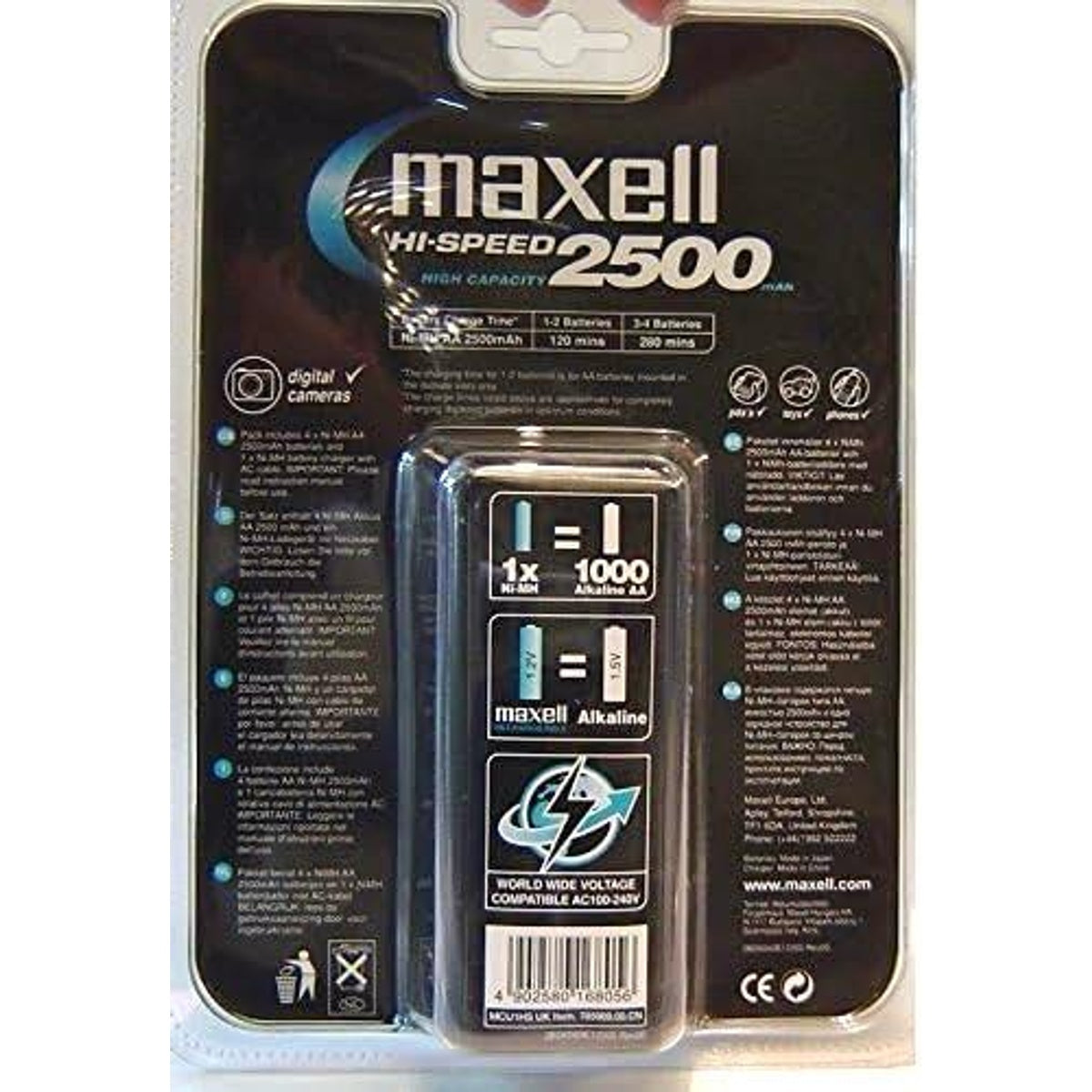 Mcu1hs Hi-speed Aa/aaa Mcu1hs Charger With 4 Aa Batteries | White
