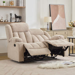 Lovell 2 Seat Manual Recliner Sofa With Cup Holders | Light Brown