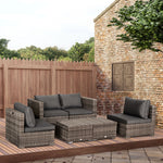Outdoor Patio Furniture Set Weather Wicker Rattan Sofa Chair | Gray