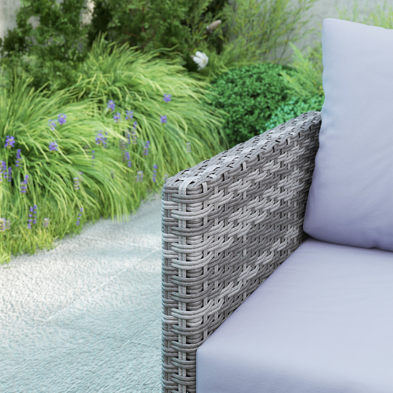 9 Piece Rattan Set, 8 Seater Corner Sofa