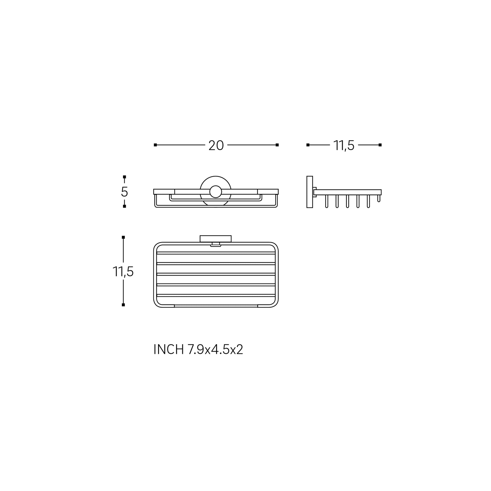 Shower Caddy Basket, 20cm, Chrome, Anti-corrosion, Start Collection
