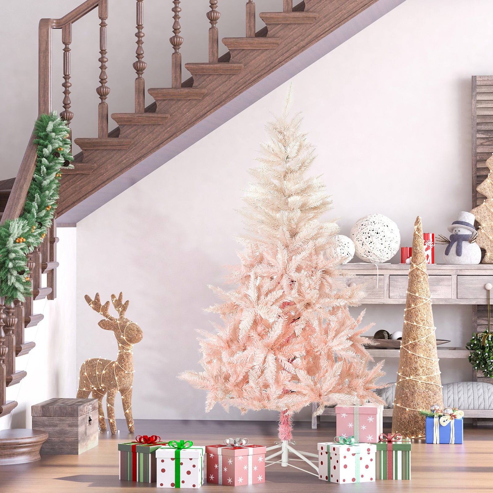 6ft Automatic Open Christmas Tree, Pink | 6ft | Pink