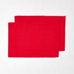 Cotton Plain Pack Of 2 Placemats | 50cm x 30cm | Red