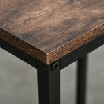 Bar Height Dining Table Set With 2 Stools & Side Shelf