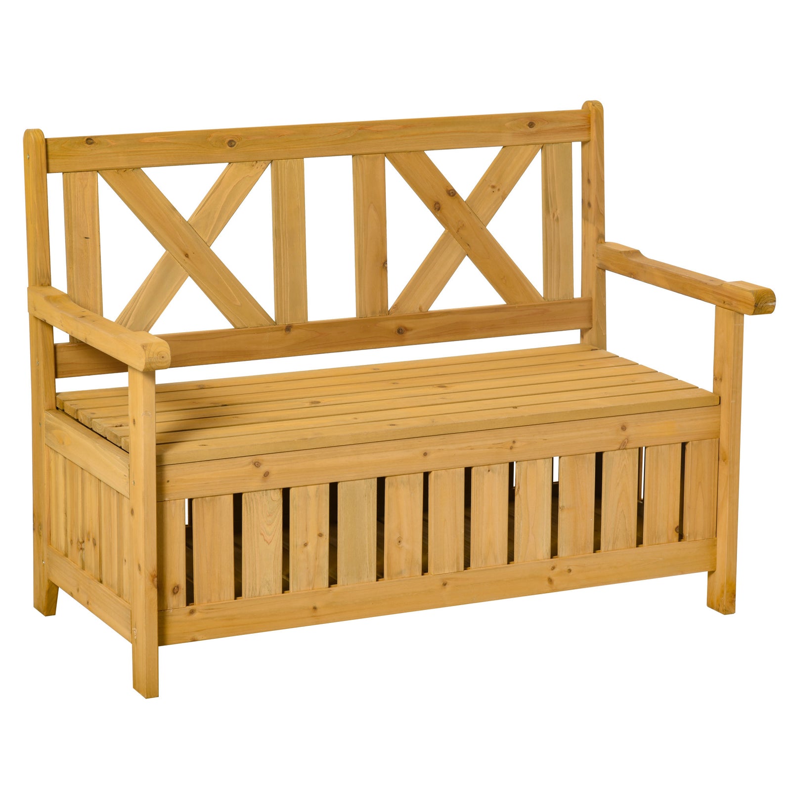 Garden Storage Bench Patio Wood Chair