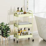 3 Tier Rolling Utility Cart With 3 Mesh Basket | One Size | Green