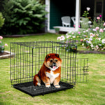 Wire Dog Crate With 2 Doors And Tray | Small | Black