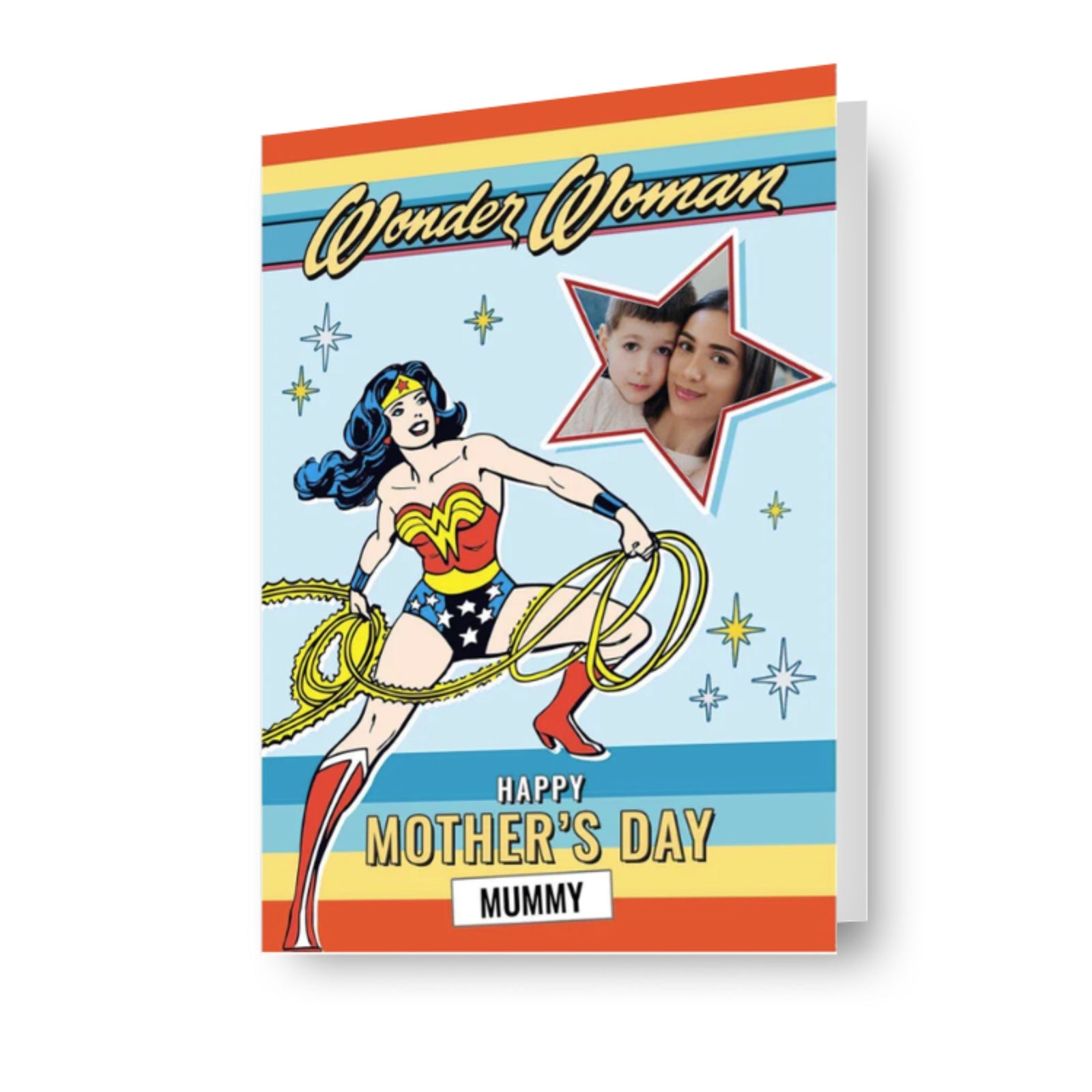 Wonder Woman Personalised Mother's Day Photo Card Official Product