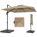 2.4 X 2.4 M Cantilever Parasol W/ Umbrella Weights | Khaki