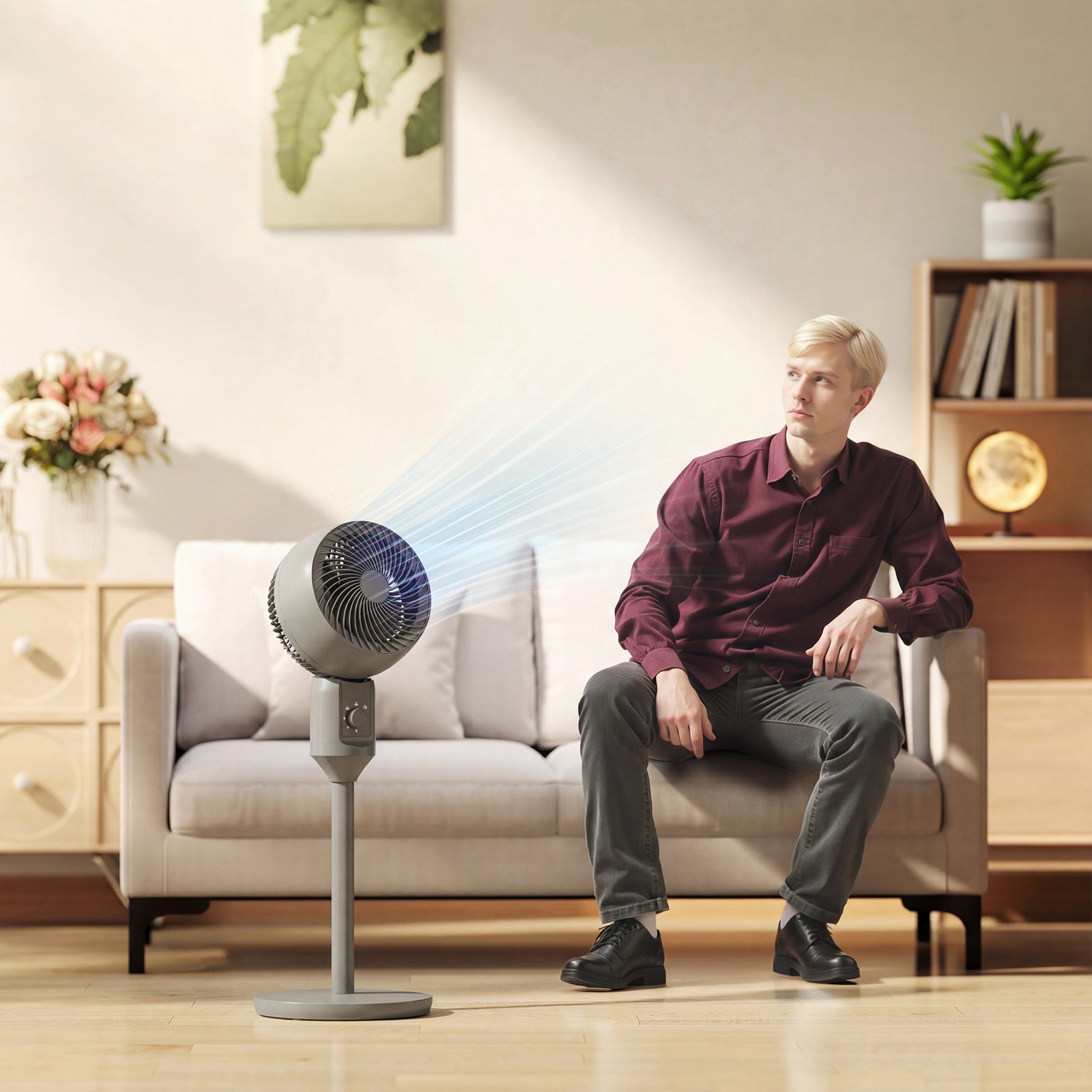9" Pedestal Cooling Fan With Adjustable Speed | Grey