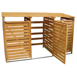 Wheelie Bin Storage | Triple | Brown