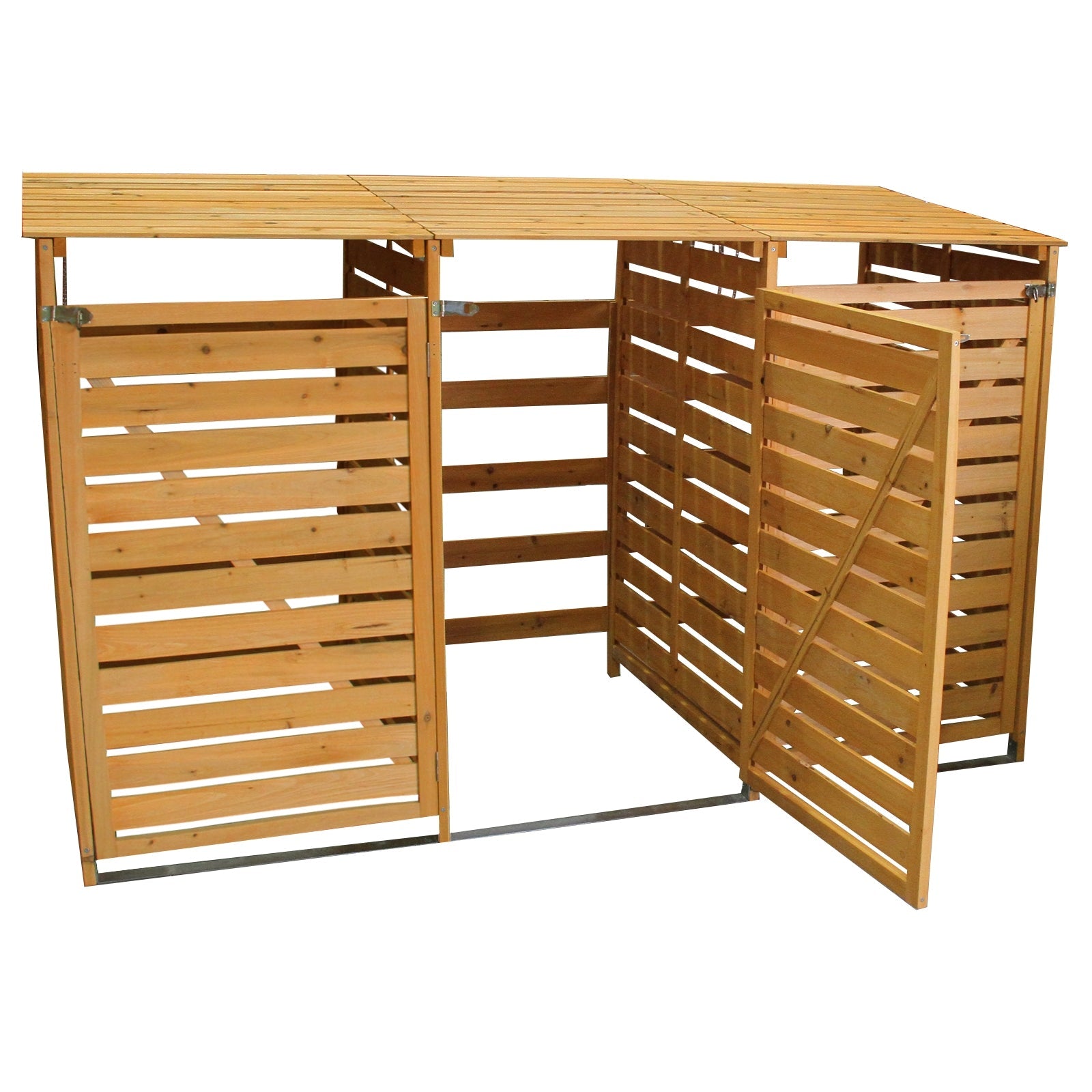 Wheelie Bin Storage | Triple | Brown