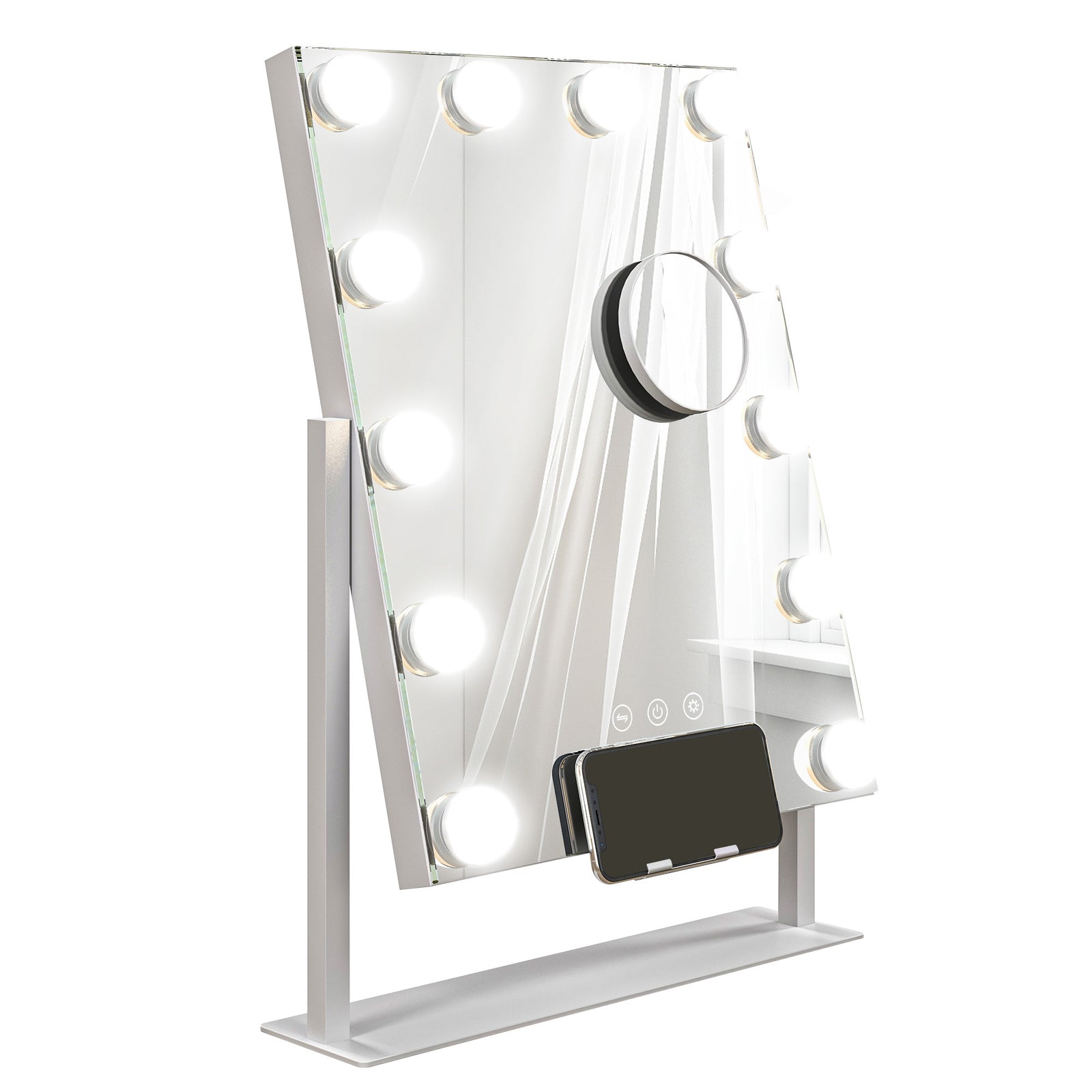 Hollywood Lighted Makeup Mirror With Magnifier, Usb Port