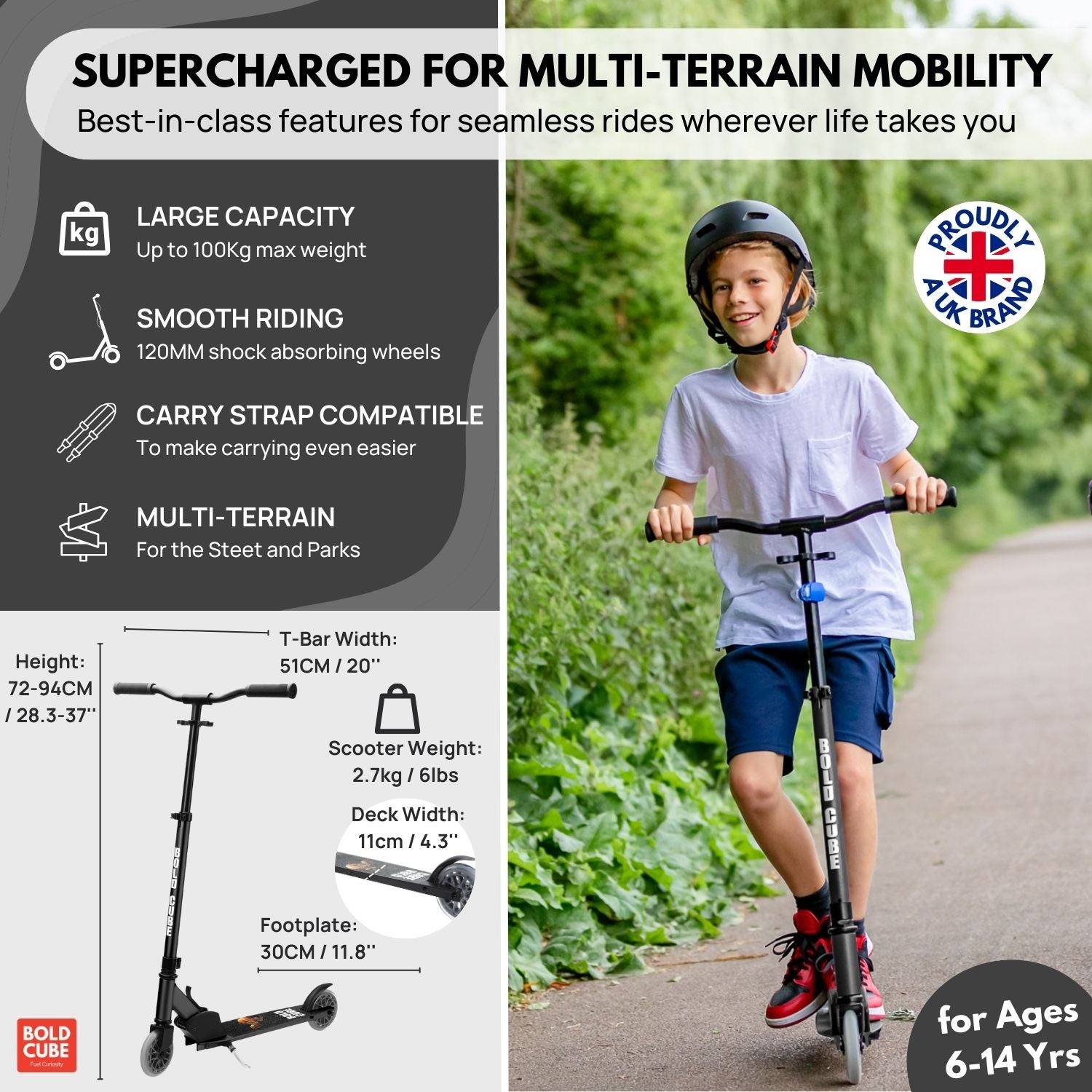 Deluxe 2 Wheel Scooter | Black