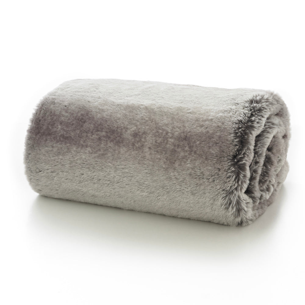 Ashbourne Ultrasoft Faux Fur Throw | 130cm x 180cm | Gray