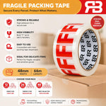 Fragile Tape 48mm X 66m Packing Tape For Parcels & Boxes | 48 Rolls