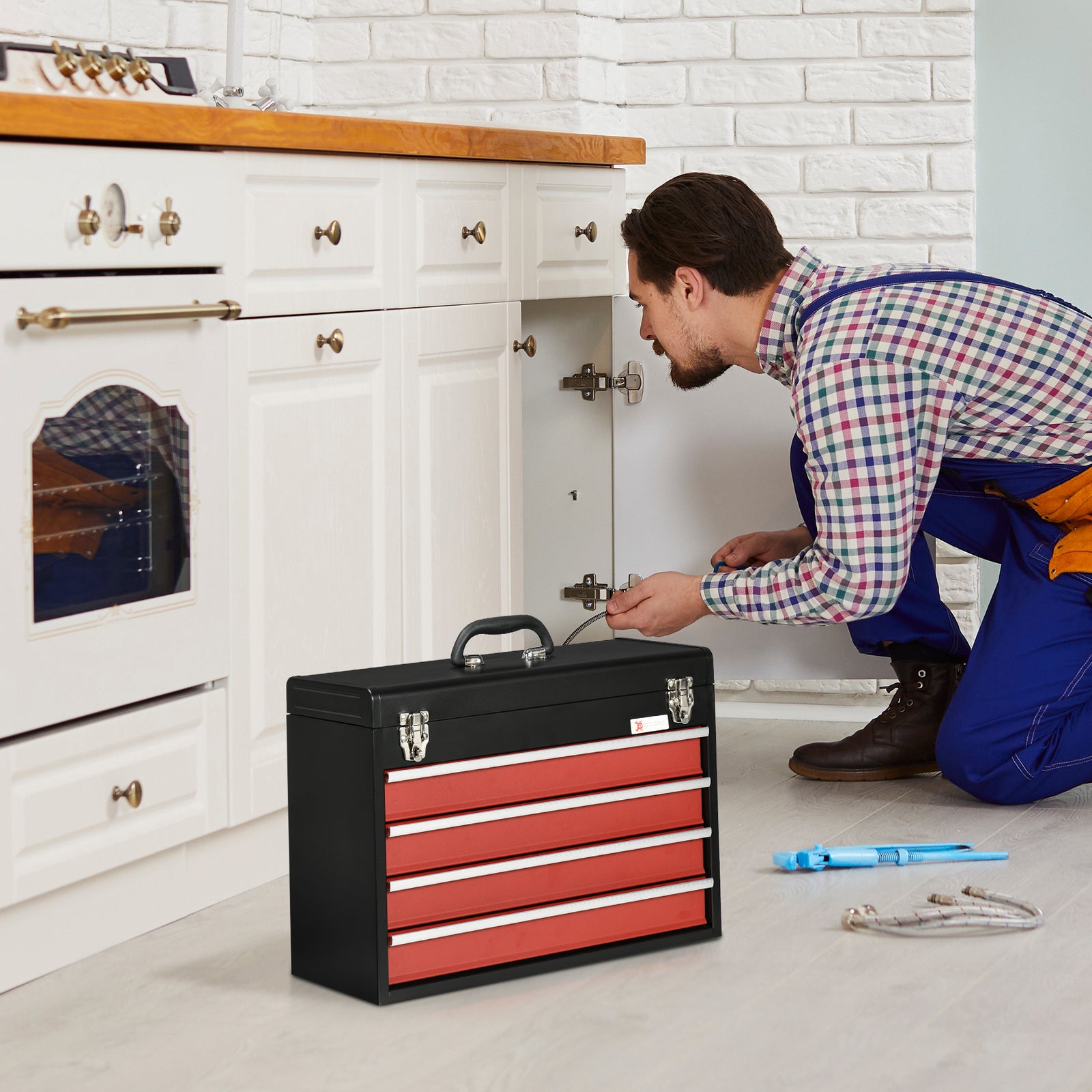 Lockable 4 Drawer Tool Chest With Ball Bearing Slide Drawers | Black