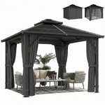 2.5x2.5 M Hardtop Gazebo With Polycarbonate Roof & Sides | Dark Grey