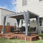 Outdoor Retractable Pergola Gazebo Sun Shade Canopy Curtain