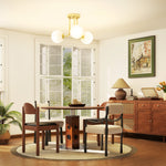 HOMCOM Light Fixture With 3-light Globe Shades, Modern Ceiling Light, Gold