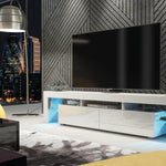 Nova Tv Unit 200cm With Led Lights | White