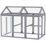 Pawhut Chicken Run, Wooden Chicken Coop W/ Combinable Design - Grey