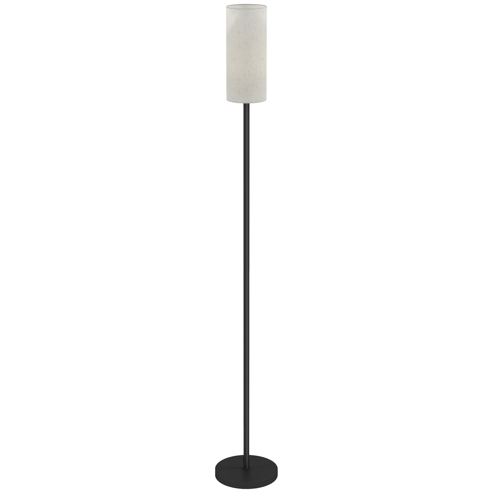 Floor Lamp With Linen Shade & Foot Switch For Living Room