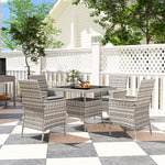 4 Seater Rattan Garden Furniture Set With Cushion | Gray
