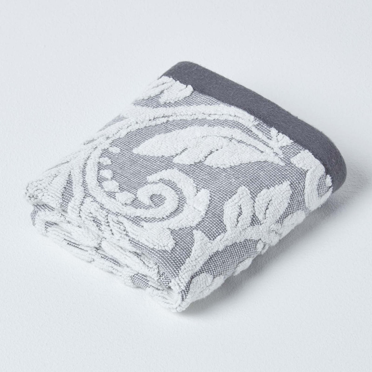 Damask 100% Turkish Cotton 600 Gsm Towels | Guest Towel | Silver