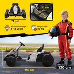 24v Electric Go Kart With Drift Mode, Adjustable Seat | White