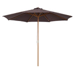 3m Wooden Bamboo Parasol Outdoor Umbrella Canopy | Brown