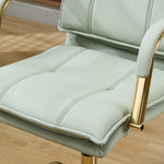 Modern Pu Leather Office Chair With Armrests, Gas Lift Height Adjustment | Light Green